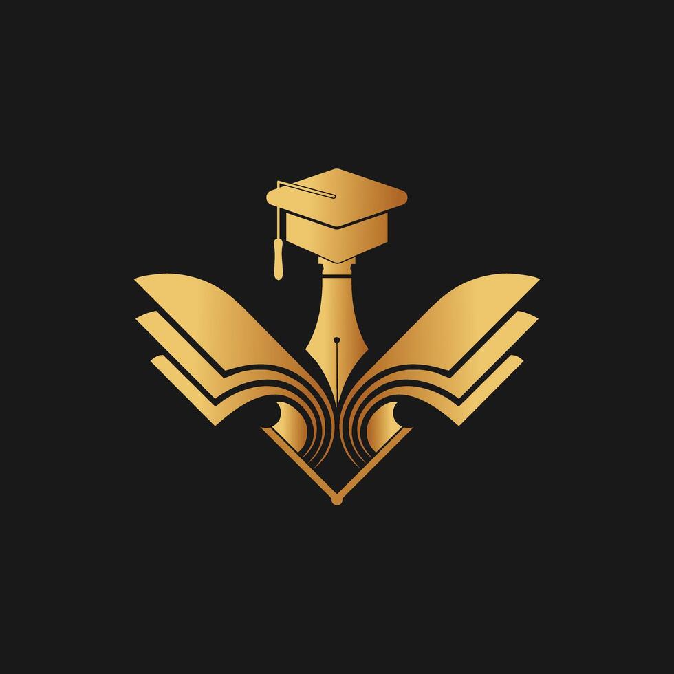 Study logo design with creative modern concept and business premium golden vector