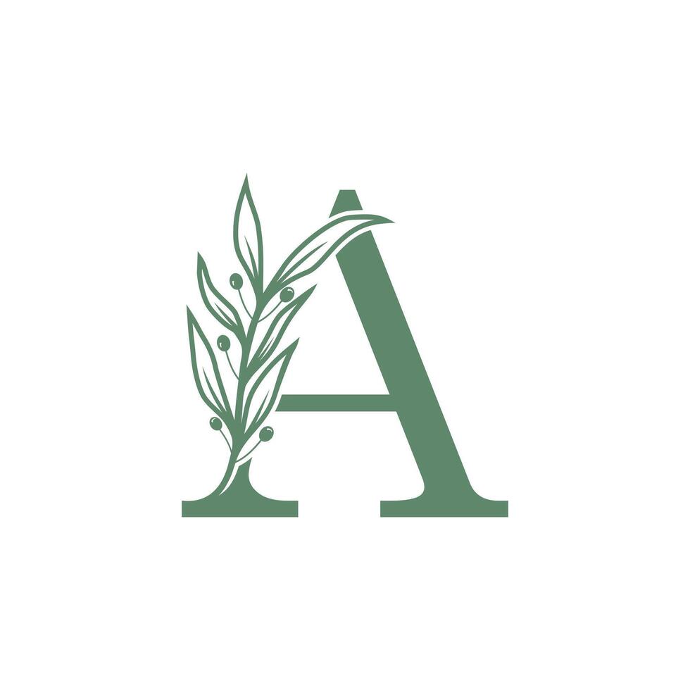 Botanical logo design letter with creative flower concept vector