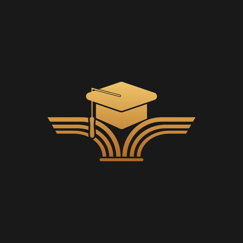 Study logo design with creative modern concept and business premium golden vector