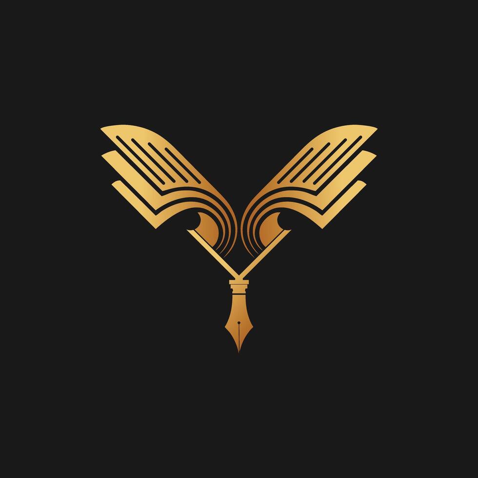 Study logo design with creative modern concept and business premium golden vector
