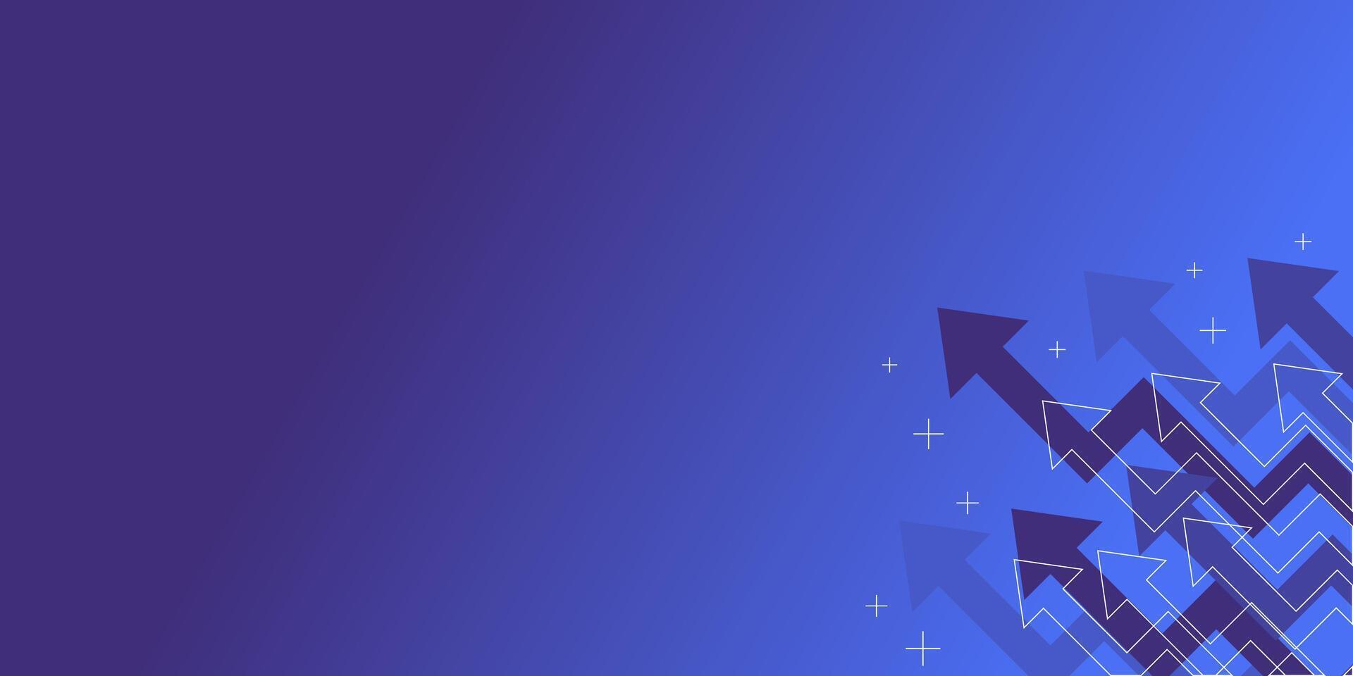 blue background with upward business arrow, free copy space area. design for banner, poster, social media, web. vector
