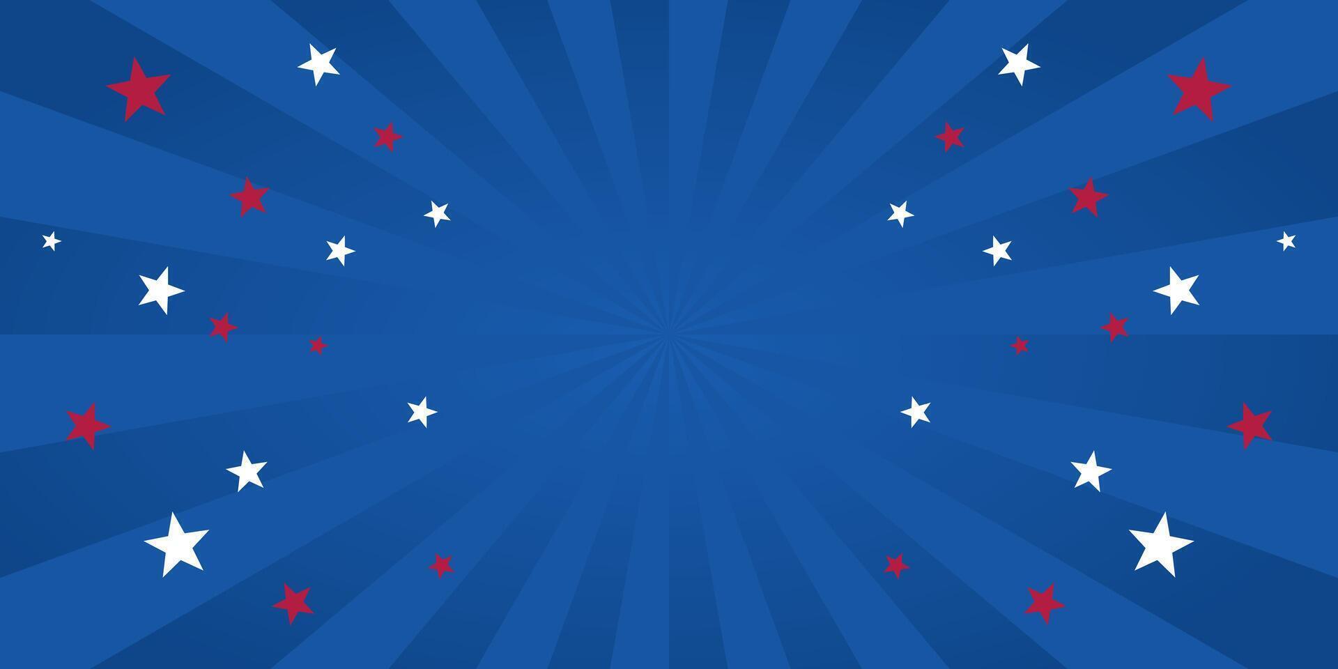 Swirling America Background. Sunlight Vortex with Star Icon. Free Copy Space Area Design vector