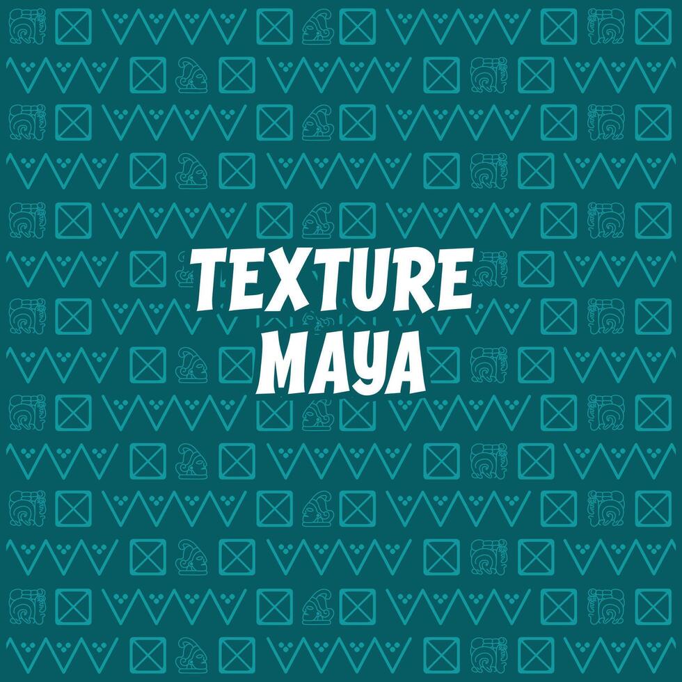 background with pattern composed with texture of Mayan figures in green color vector