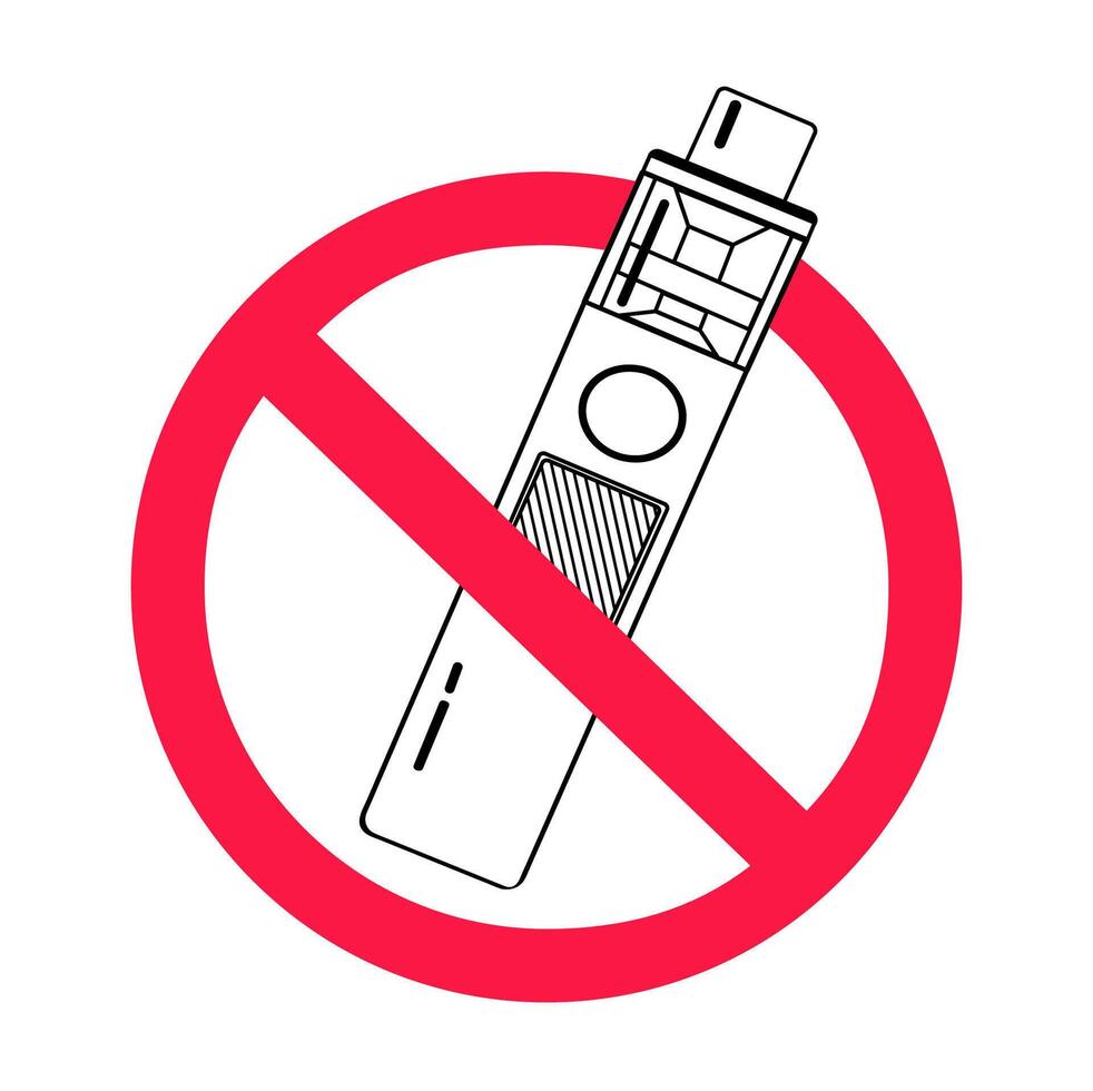 No vaping. illustration on Isolated on white background. vector