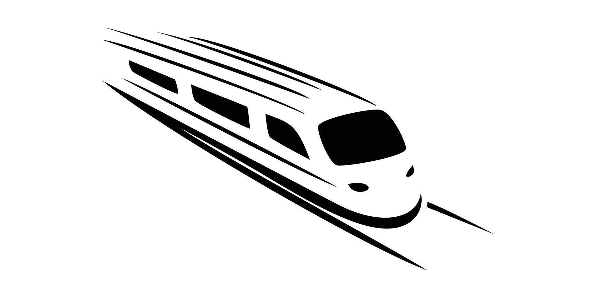 train silhouette design. fast modern transportation sign and symbol. vector