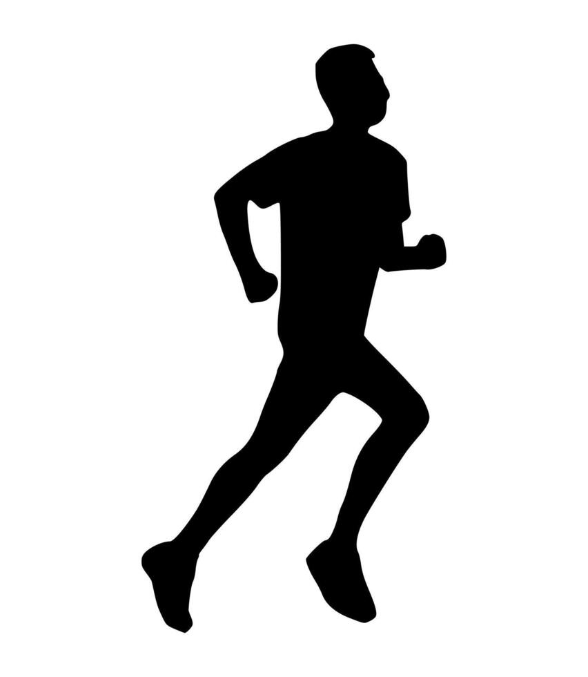 Illustration runner silhouette. runner athlete silhouette vector