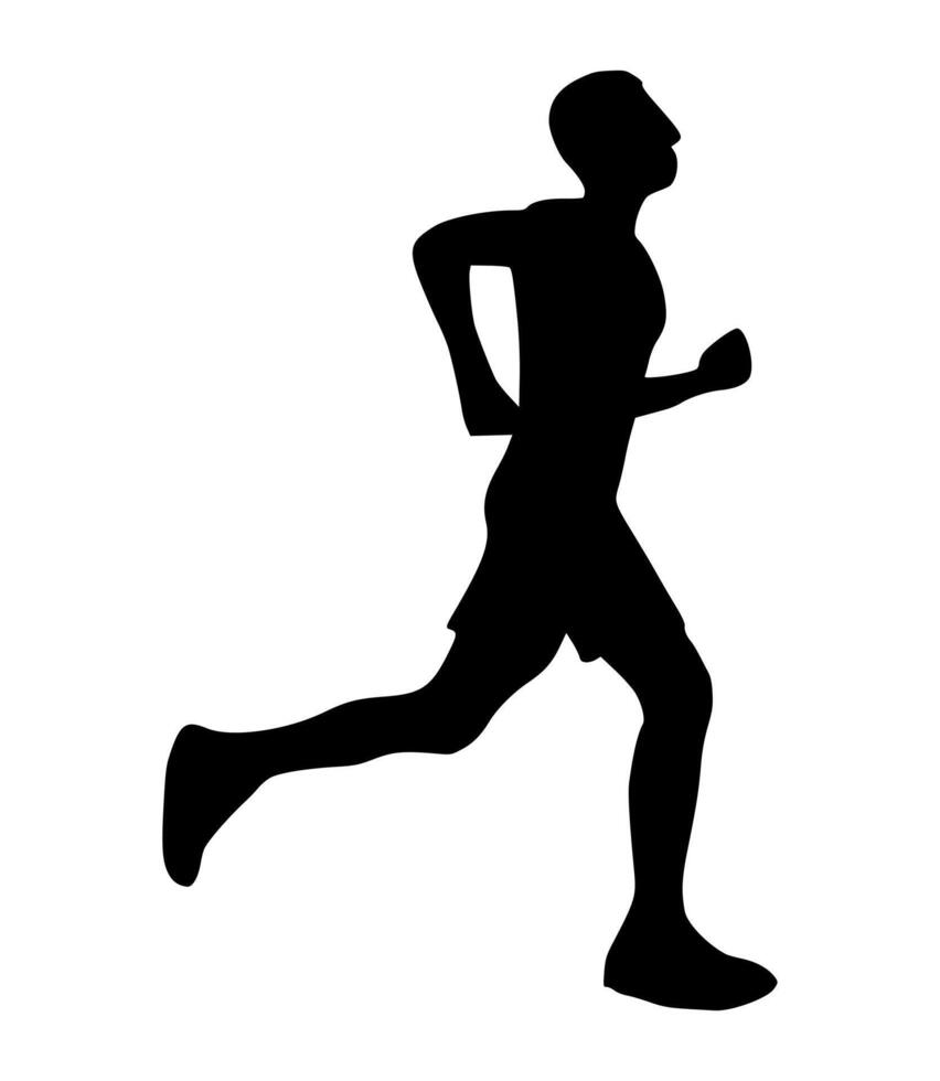 Illustration runner silhouette. runner athlete silhouette vector