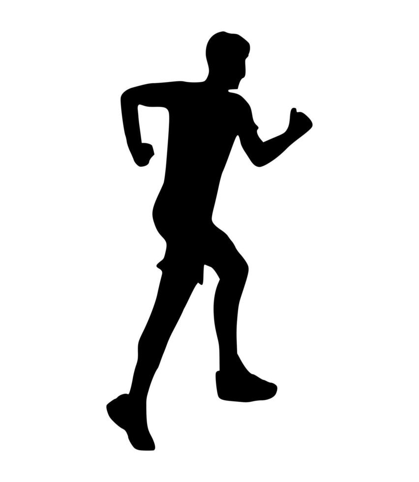 Illustration runner silhouette. runner athlete silhouette vector