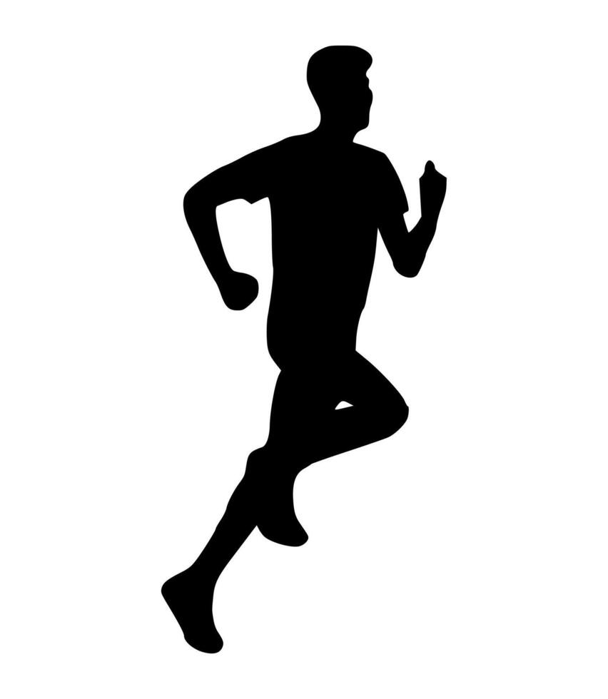 Illustration runner silhouette. runner athlete silhouette vector