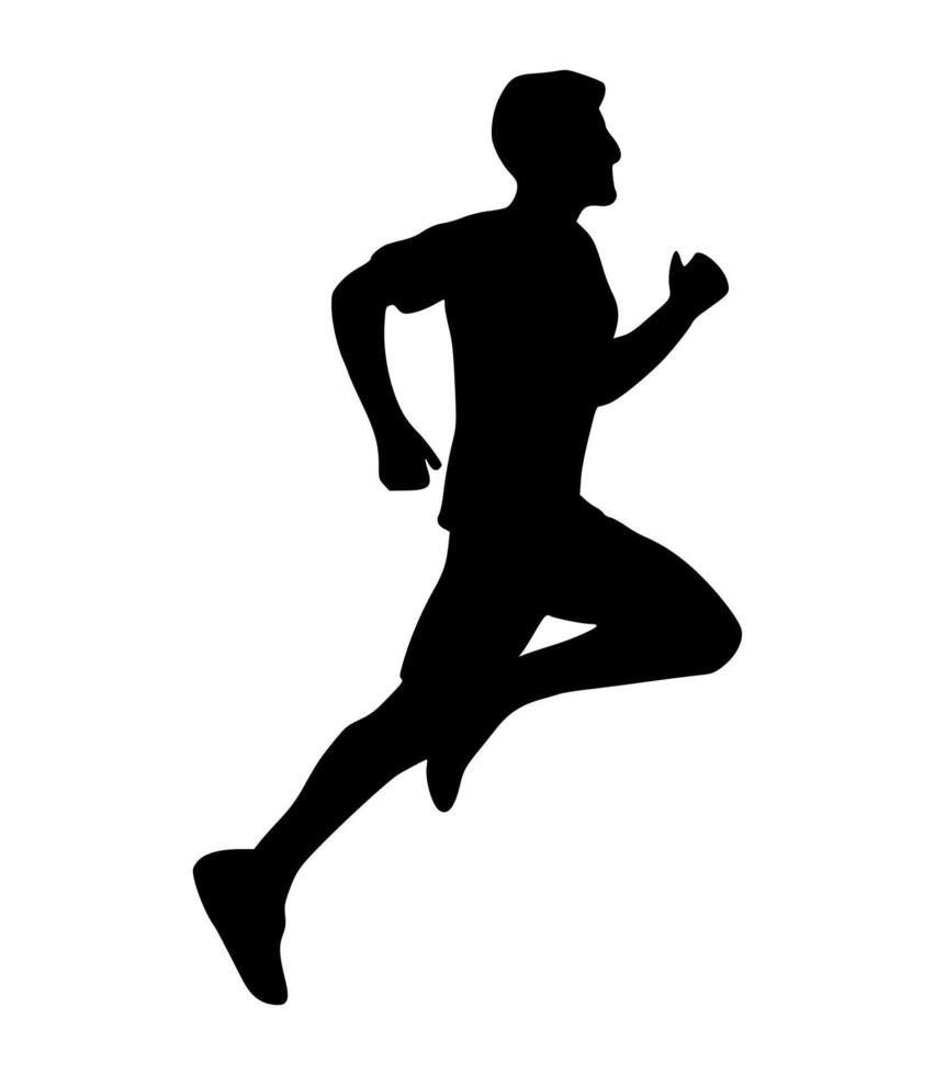 Illustration runner silhouette. runner athlete silhouette vector
