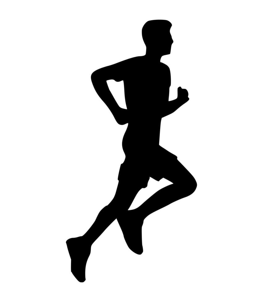 Illustration runner silhouette. runner athlete silhouette vector