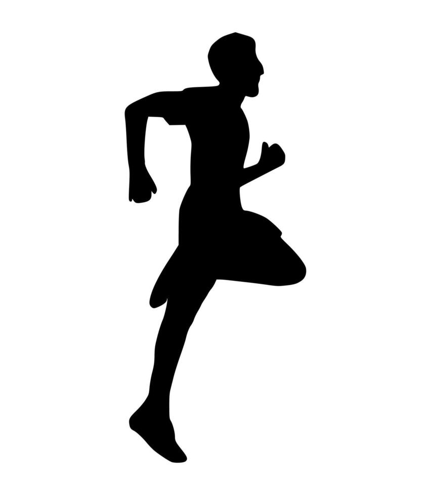 Illustration runner silhouette. runner athlete silhouette vector