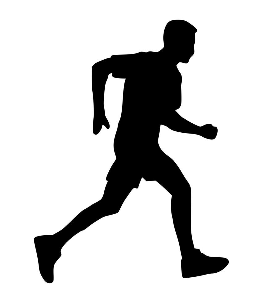 Illustration runner silhouette. runner athlete silhouette vector