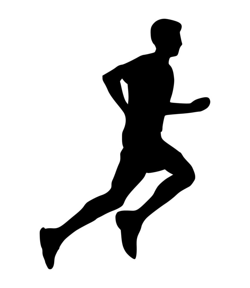 Illustration runner silhouette. runner athlete silhouette vector