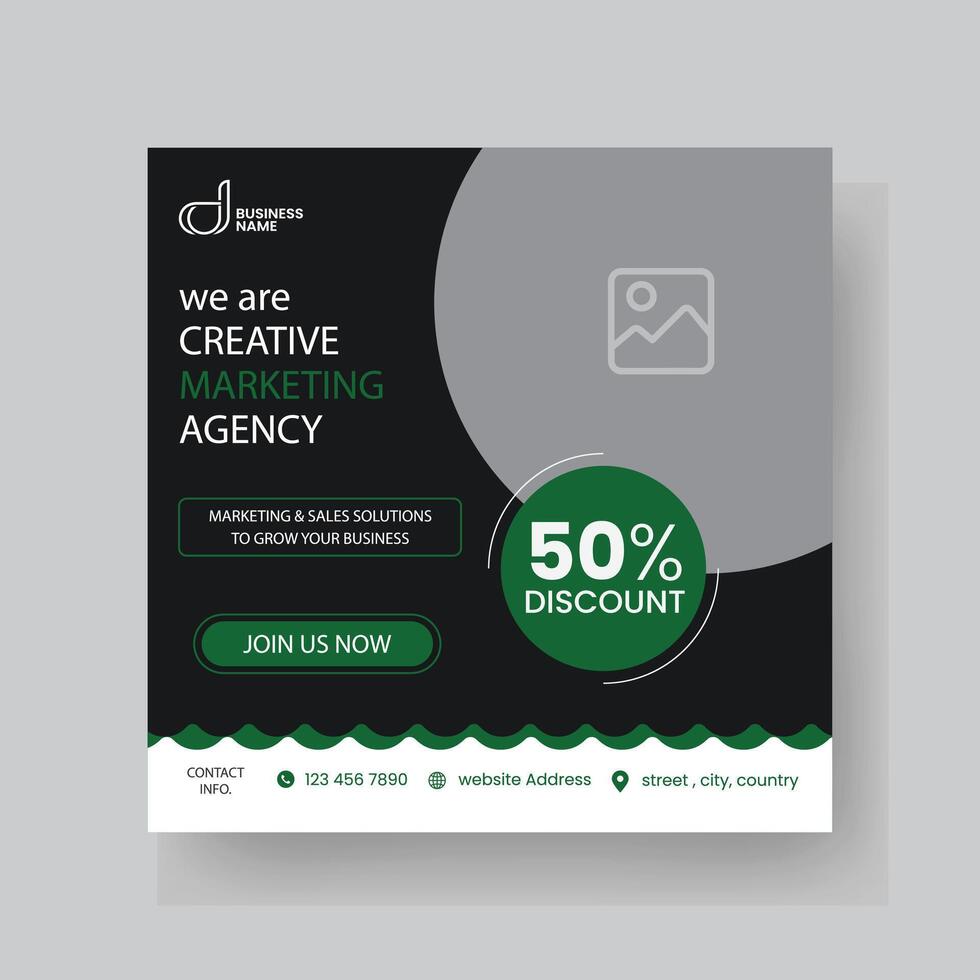 Modern Digital Marketing Agency Social Media Post For Business. Abstract Advertisement Square Web Post for Company Promotion. vector