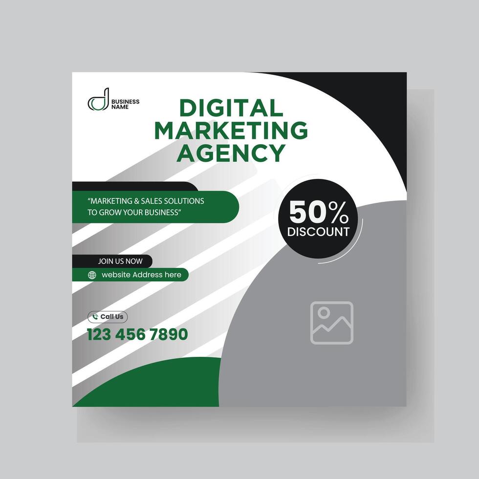 Modern Digital Marketing Agency Social Media Post For Business. Abstract Advertisement Square Web Post for Company Promotion. vector