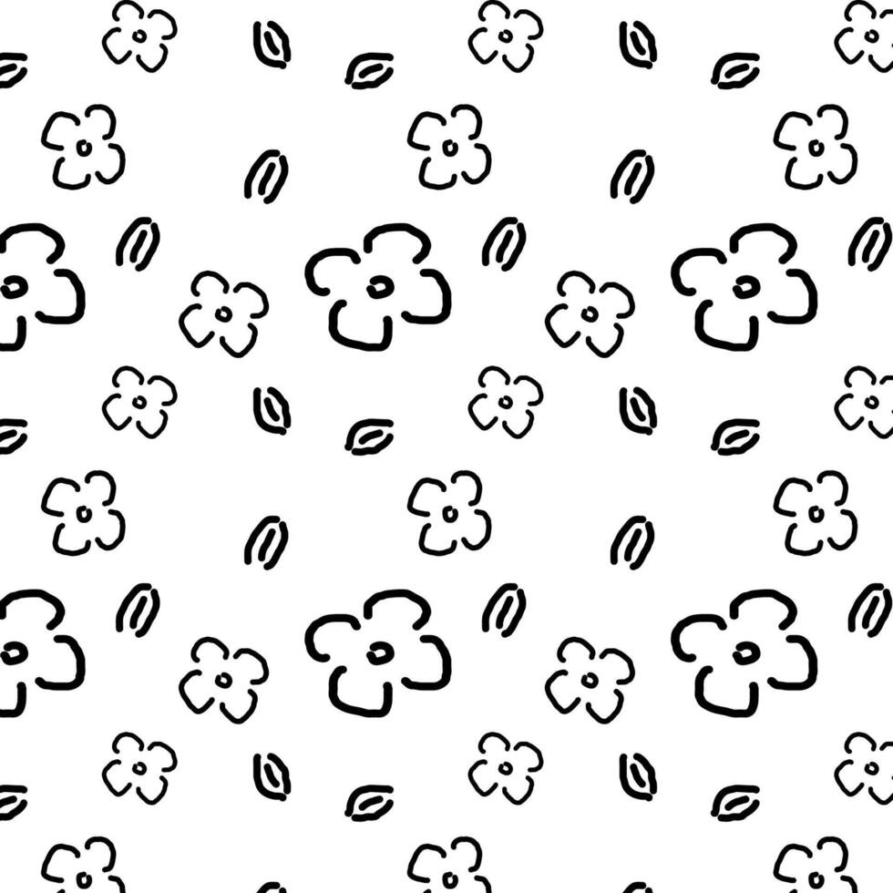 Seamless pattern with flower on white background. vector
