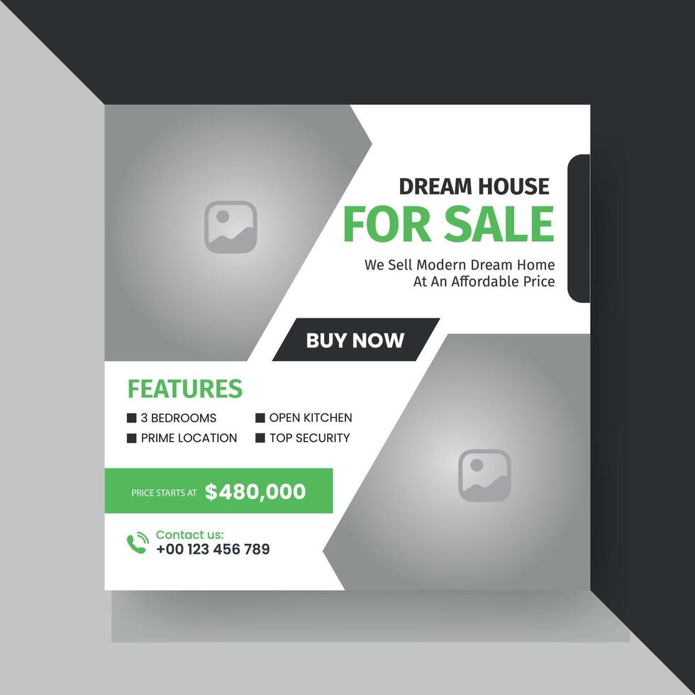 Modern Real state Home rent social media post Sale or carousel design template vector