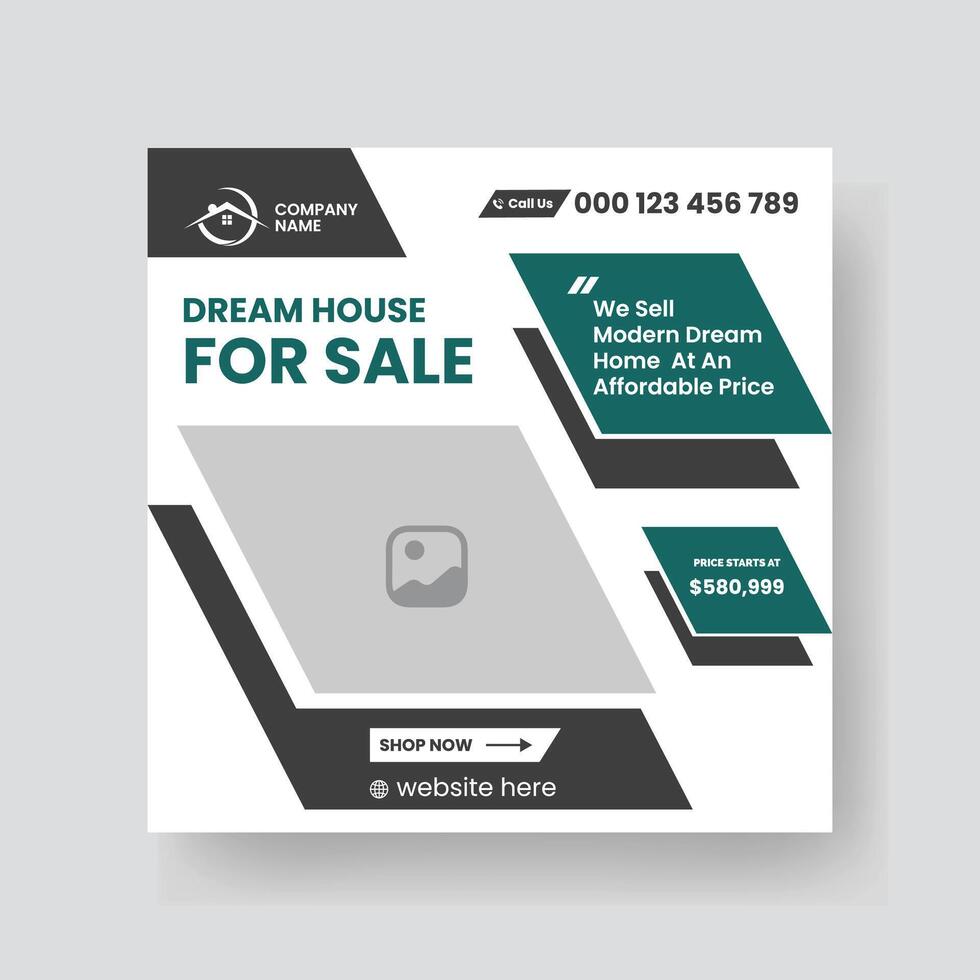 Modern Real state Home rent social media post Sale or carousel design template vector