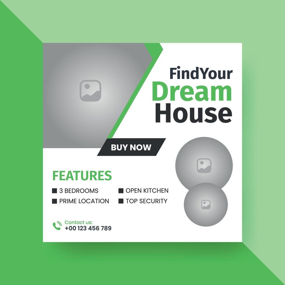 Modern Real state Home rent social media post Sale or carousel design template vector