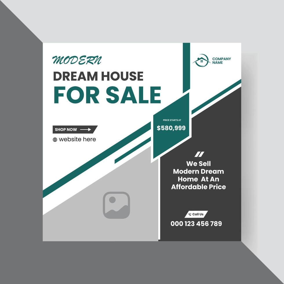 Modern Real state Home rent social media post Sale or carousel design template vector