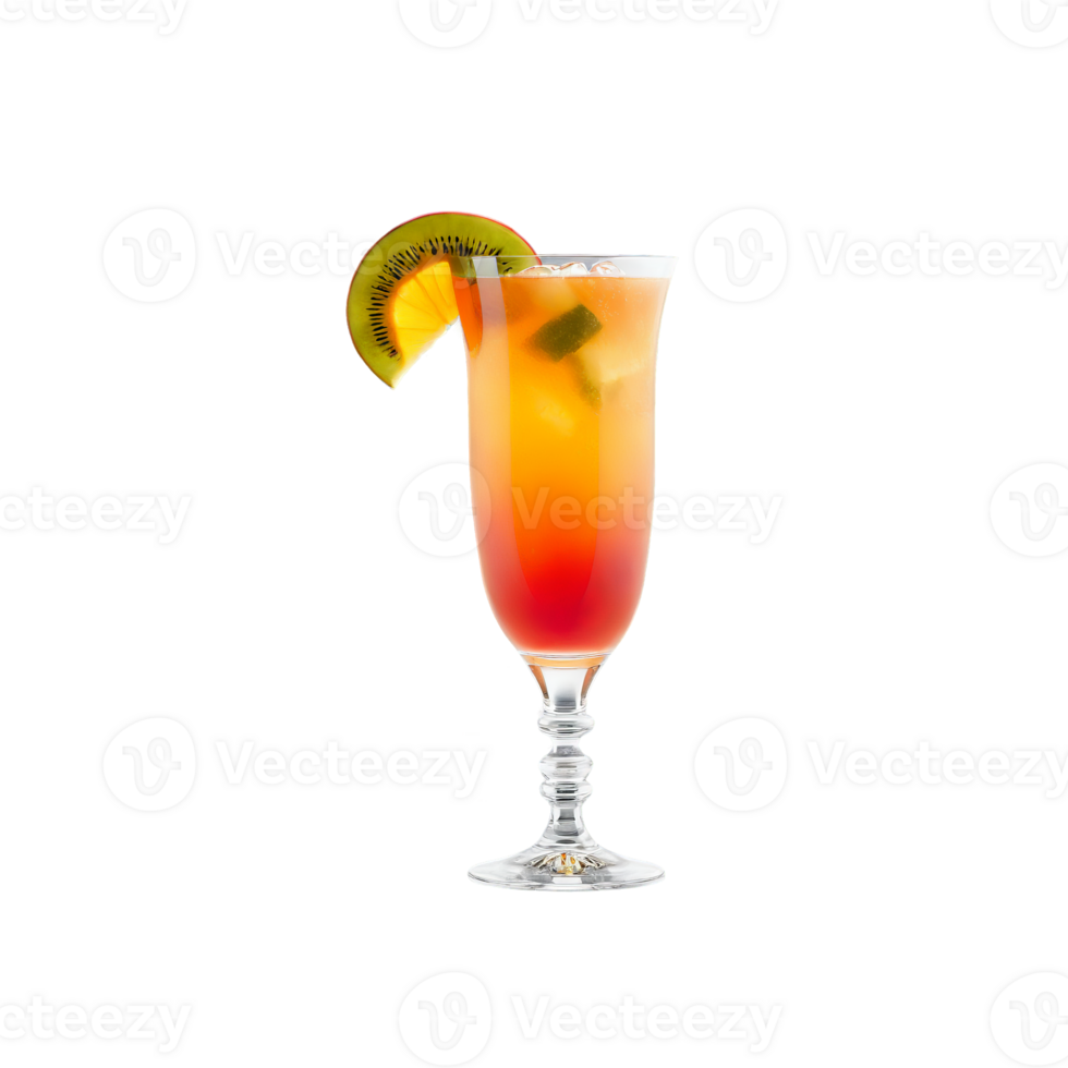 Planter s Punch glass tall and sturdy brimming with a vibrant fruit forward rum cocktail png