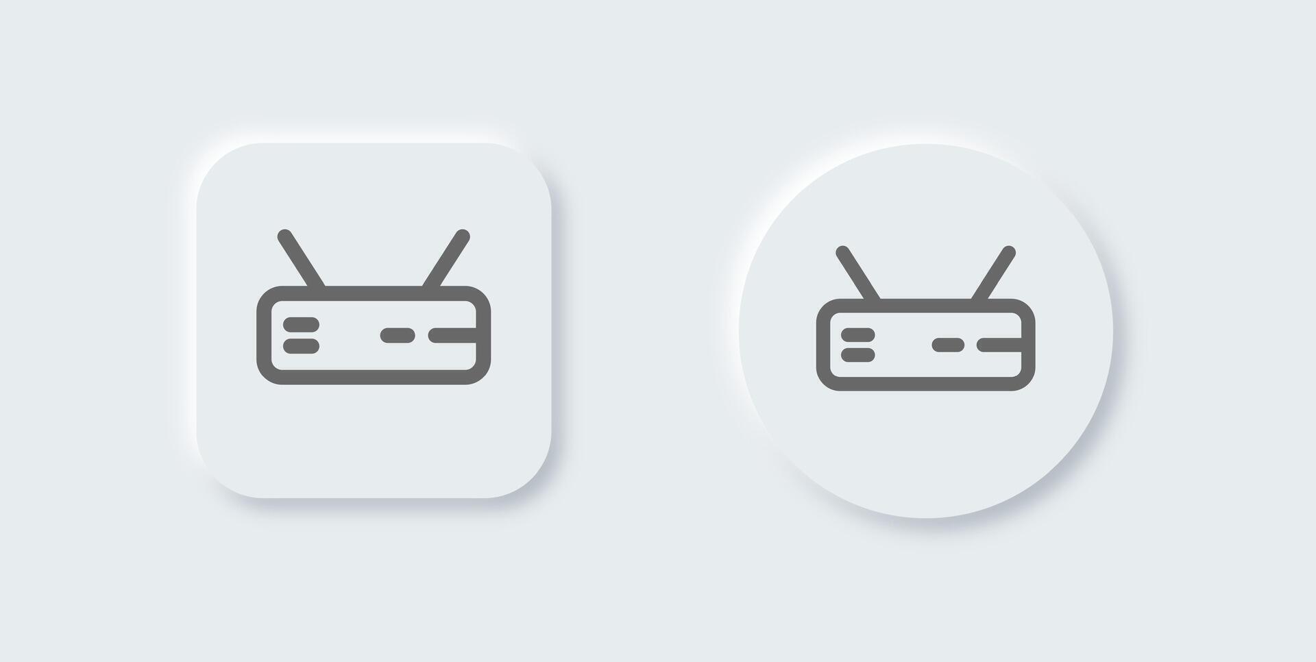 Router line icon in neomorphic design style. Network connection signs illustration. vector