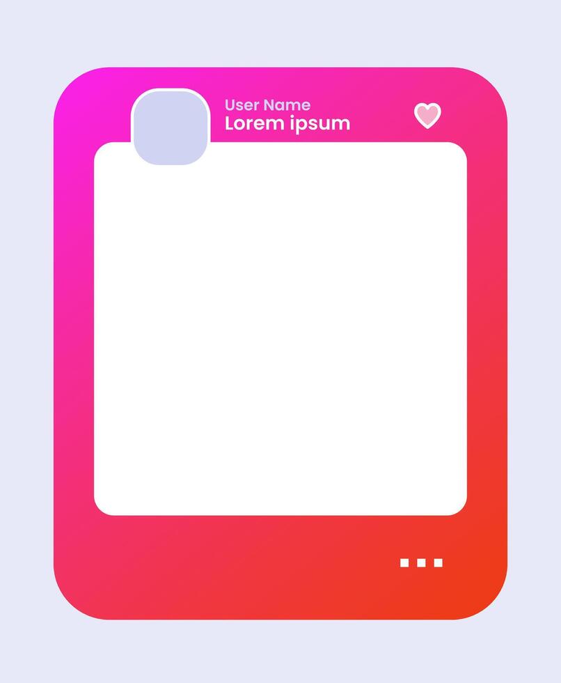 Social media frame isolated template. Colorful social media interface. vector