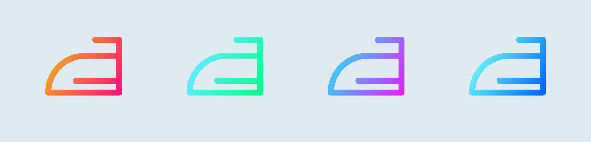 Iron clothes line icon in gradient colors. Laundry signs illustration. vector