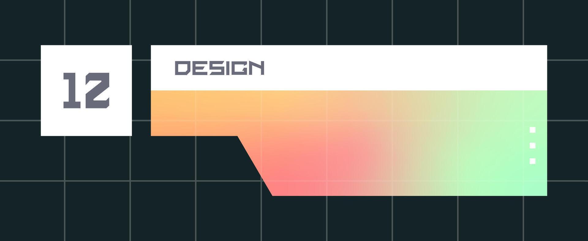 Futuristic element illustration. Colorful lower third overlay. vector