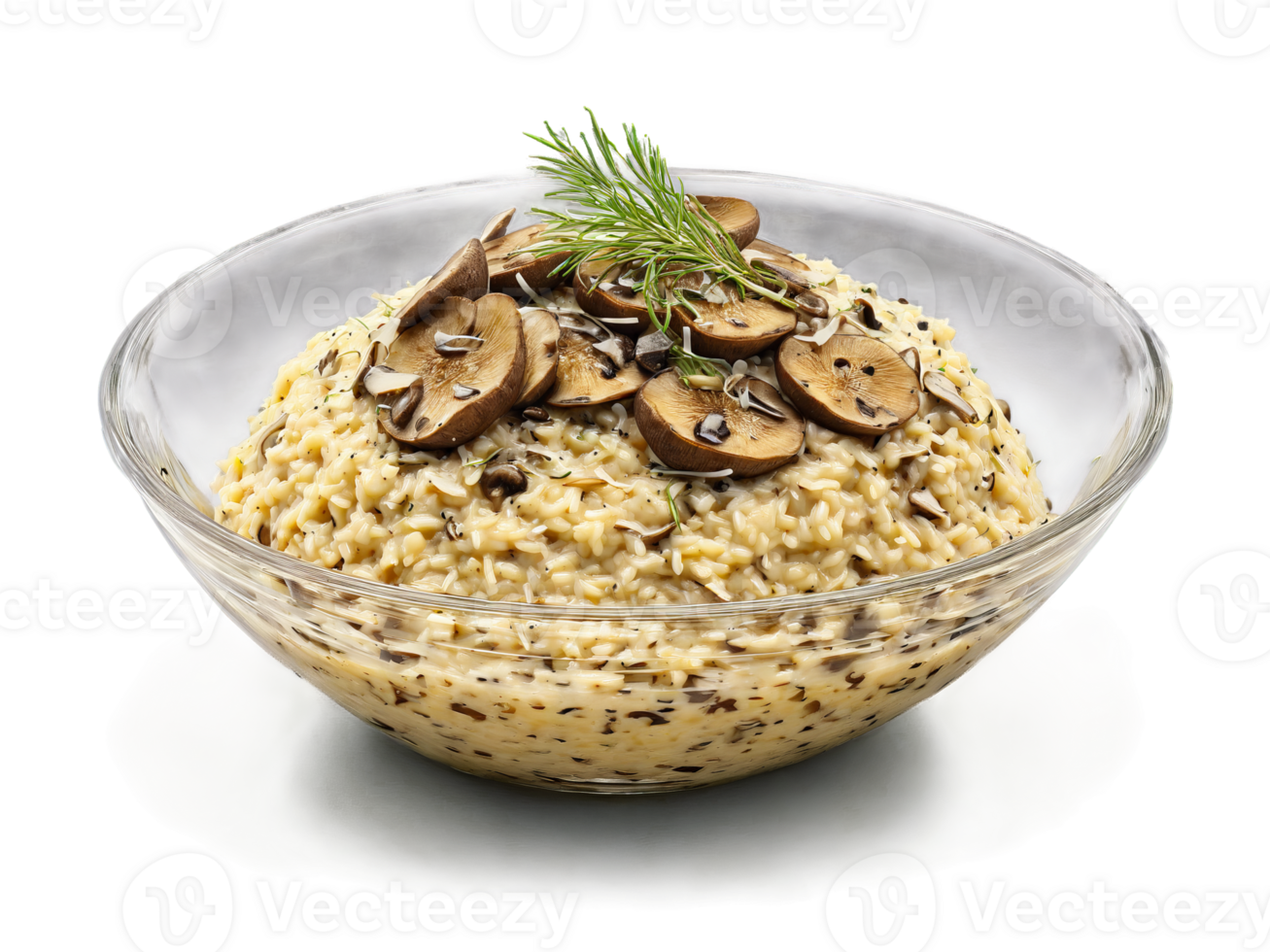 Mushroom Risotto with porcini mushrooms Parmesan and a drizzle of truffle oil served png