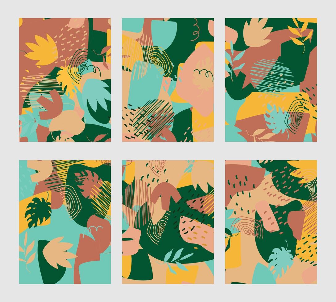 Abstract colorful trendy style floral background. vector