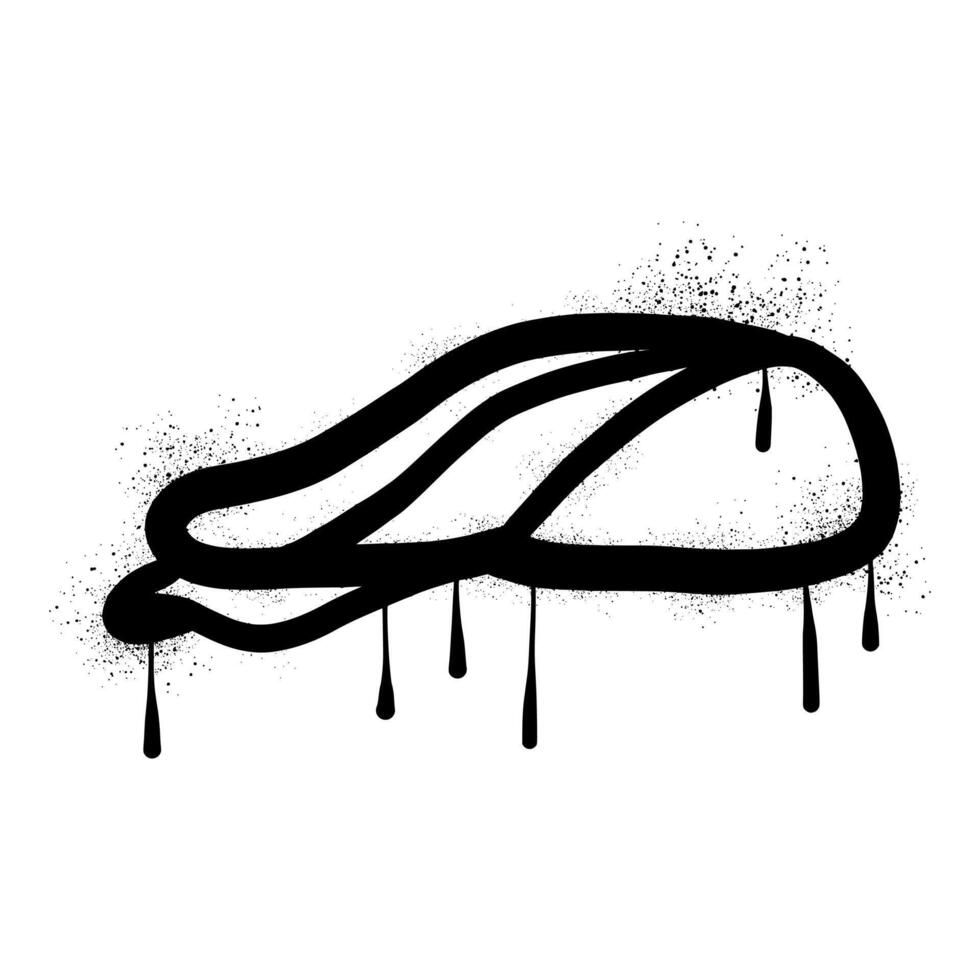 Tweed hat graffiti drawn with black spray paint vector