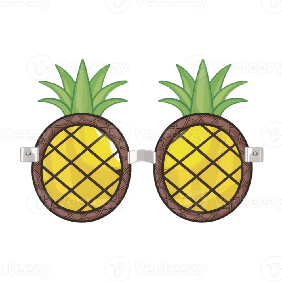 A pair of quirky sunglasses designed to look like pineapples png