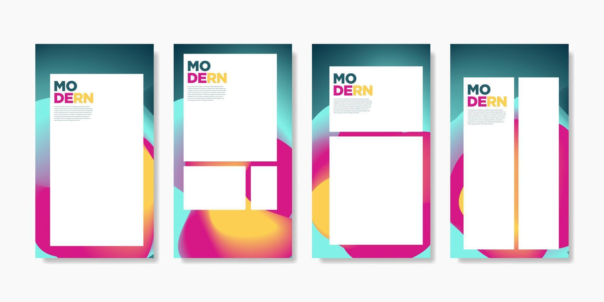Collection of colorful modern business templates. Suitable for designing templates, posts, banners, flyers, posters, covers, etc. vector