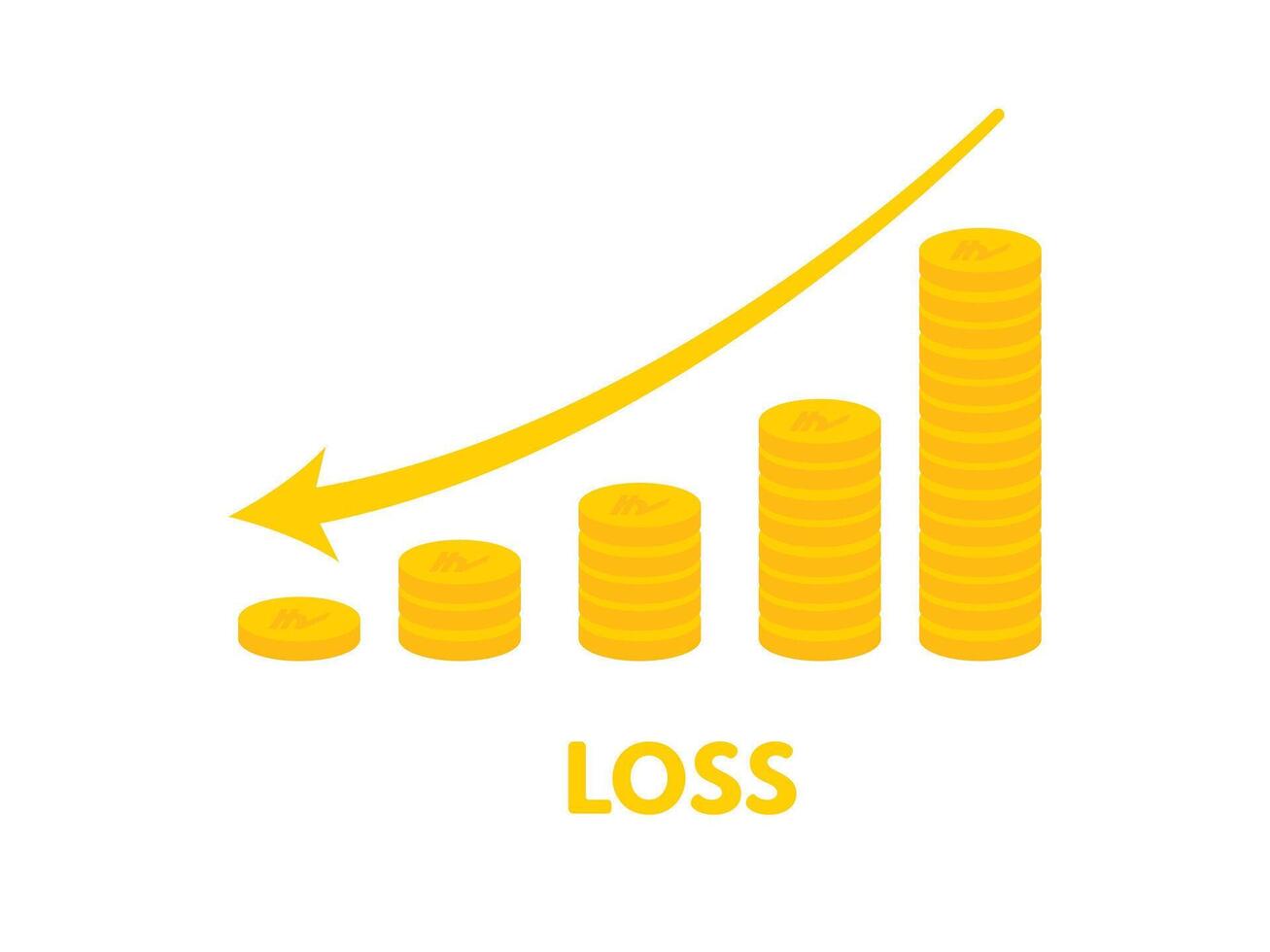 Economics Financial Loss Analytics chart vector
