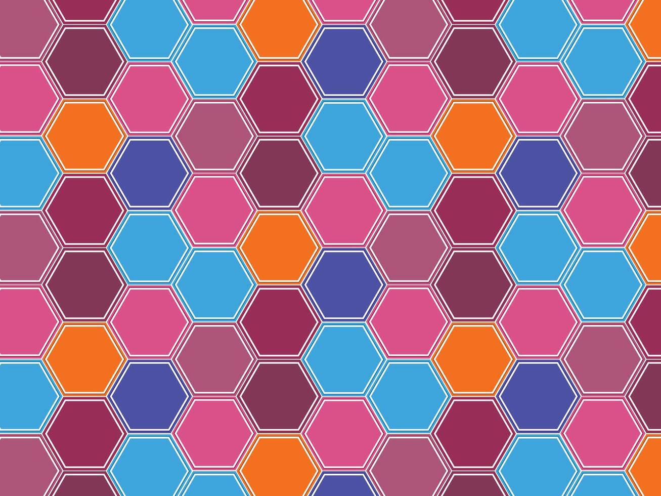 Abstract multicolor hexagon floor background pattern vector