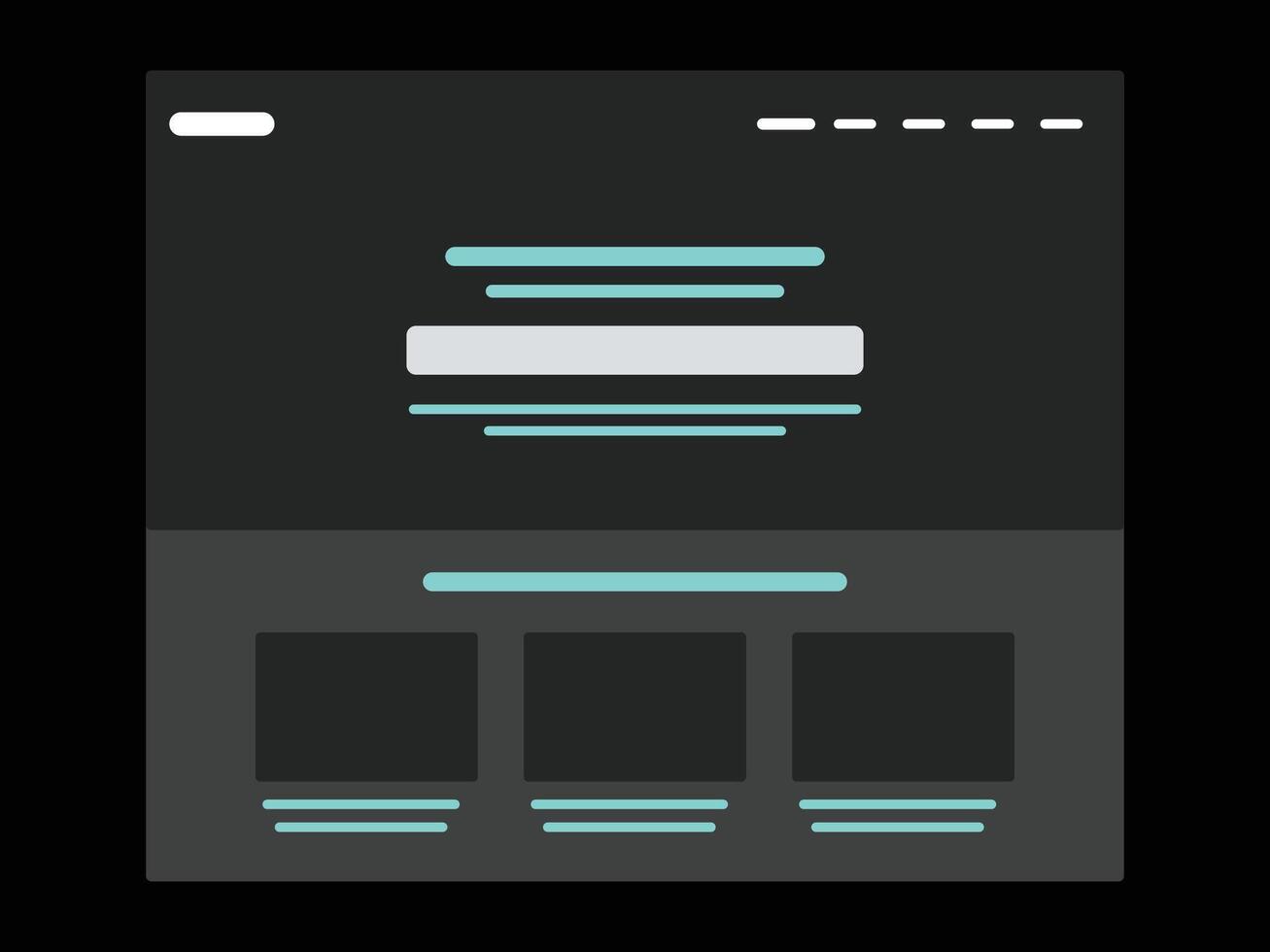 Website landing home page user interface flat design wireframe vector