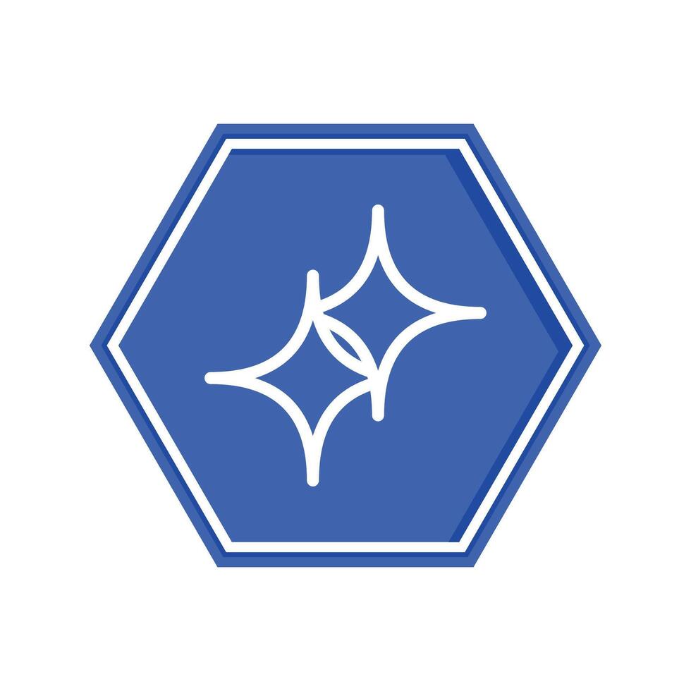 Hexagon dark star flat icon vector