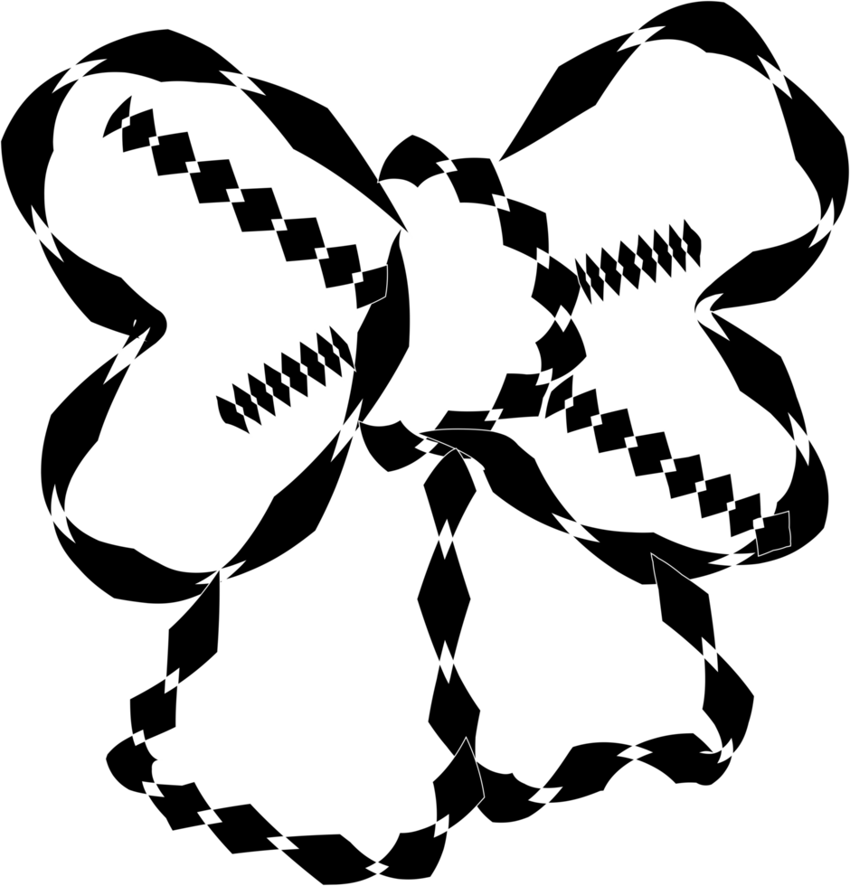 Bow shape black color png