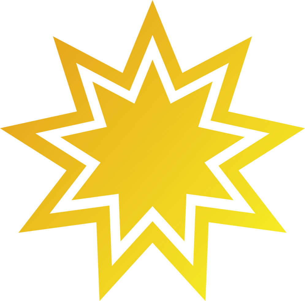Gold color star shape png