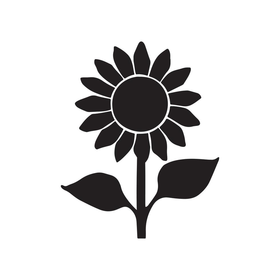 sunflower art silhouette vector