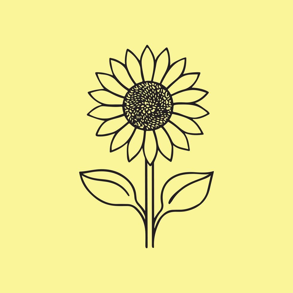 sunflower art silhouette vector