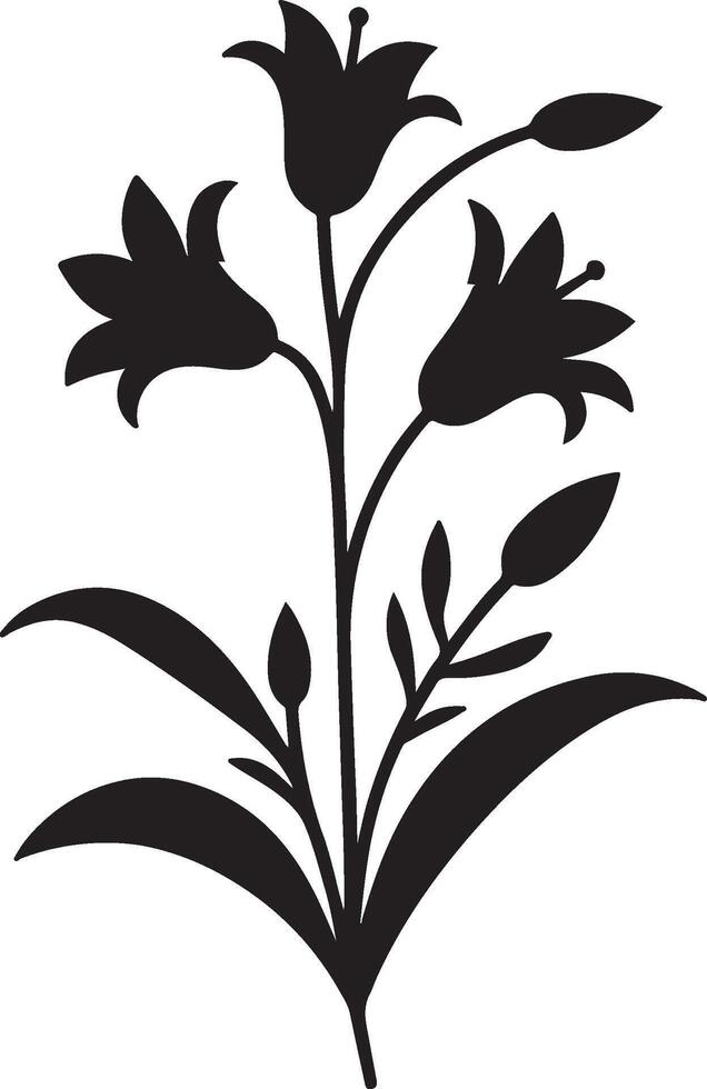 line art of a bluebell silhouette vector