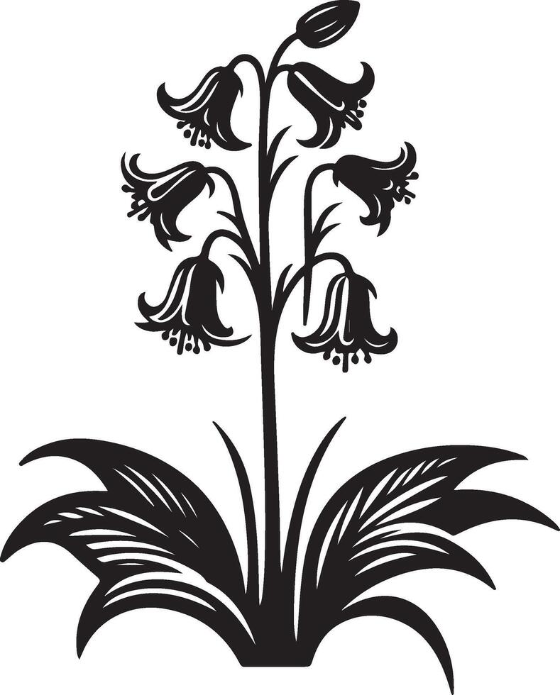 line art of a bluebell silhouette vector
