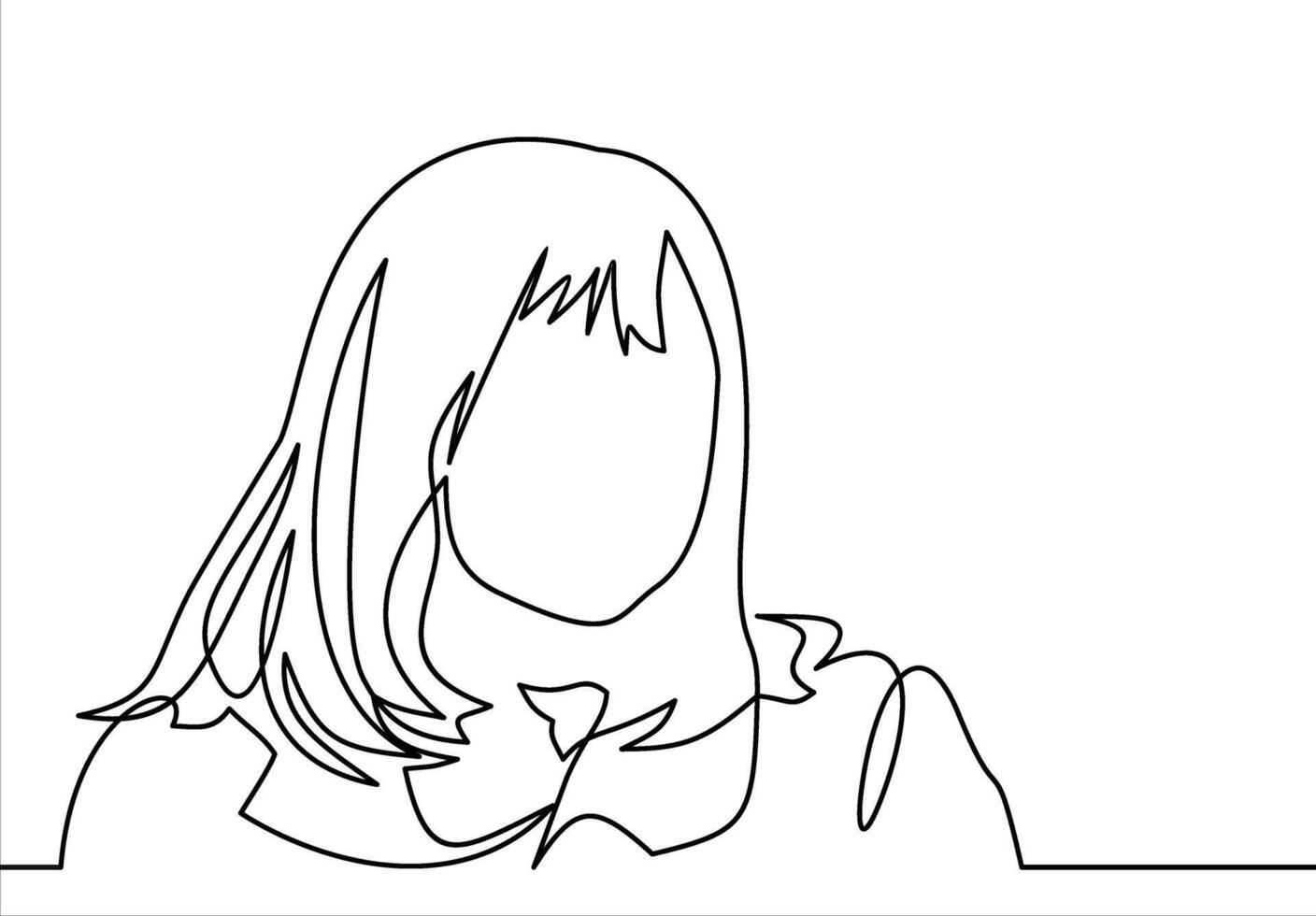 continuous line. Beauty. Abstract portrait of a woman. illustration vector