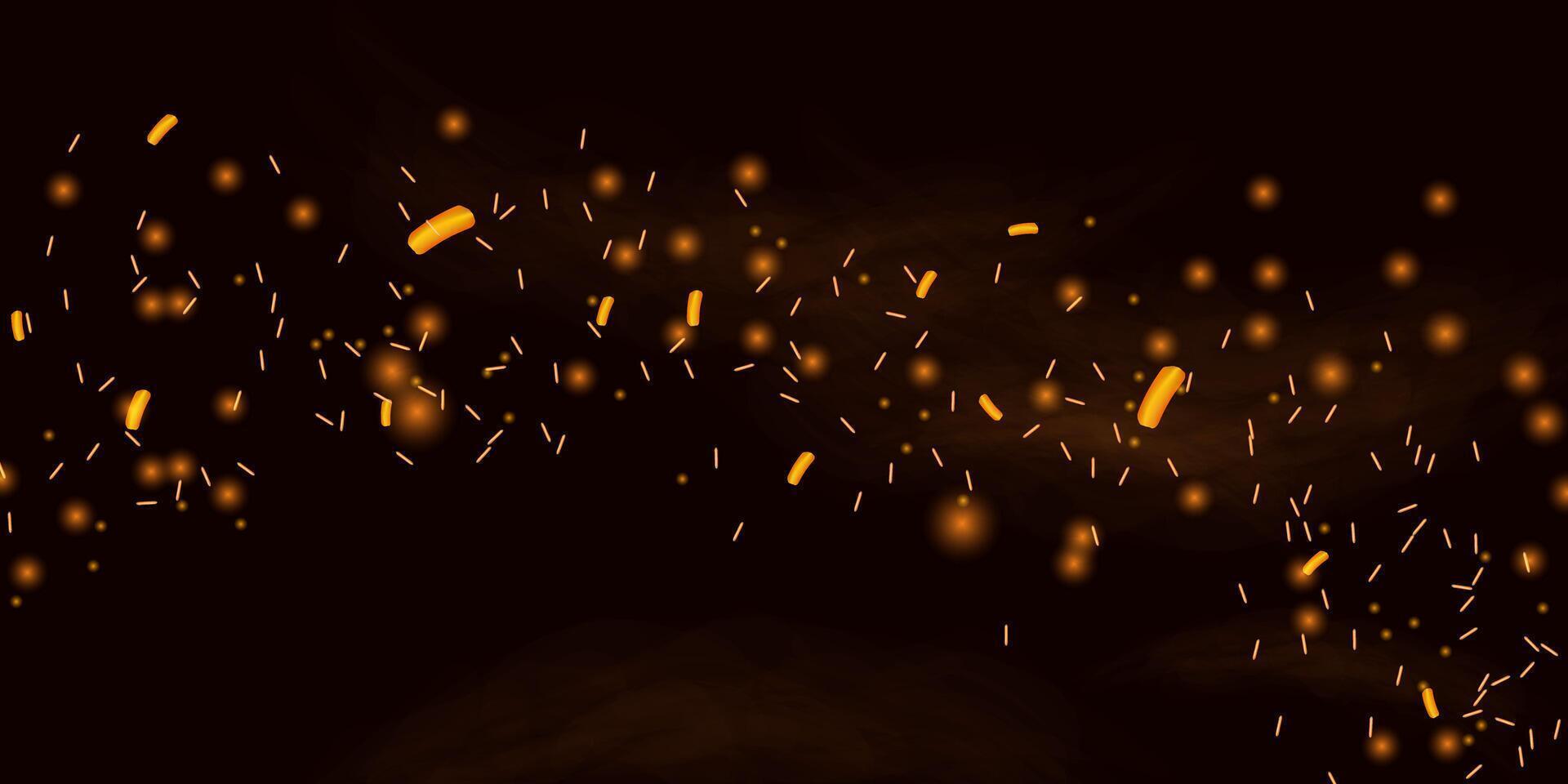 Fire smoke flame effect overlay sparks background vector