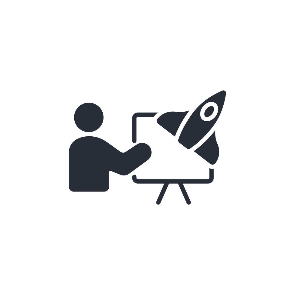 presentation icon. .Editable stroke.linear style sign for use web design,logo.Symbol illustration. vector
