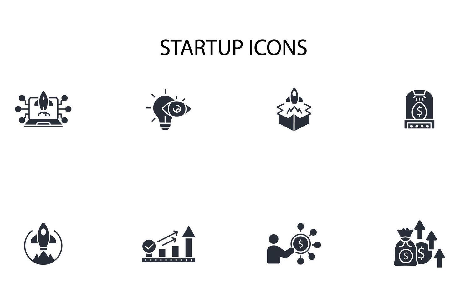 Startup icon set..Editable stroke.linear style sign for use web design,logo.Symbol illustration. vector