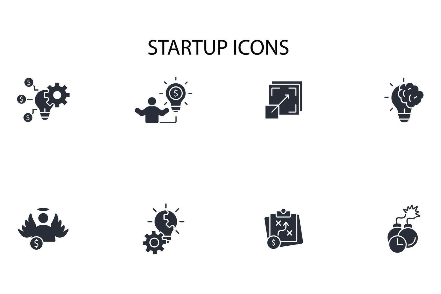 Startup icon set..Editable stroke.linear style sign for use web design,logo.Symbol illustration. vector